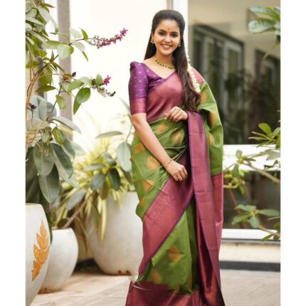 Soft lichi silk saree