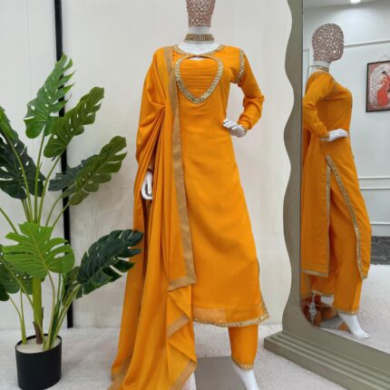 silk suit set with dupatta