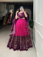 Tussar silk lehenga