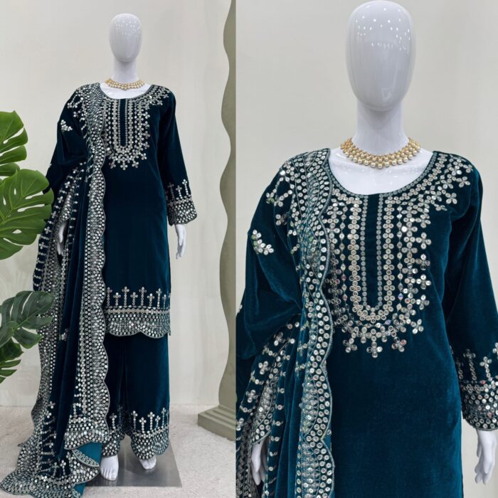 velvet suit with dupatta