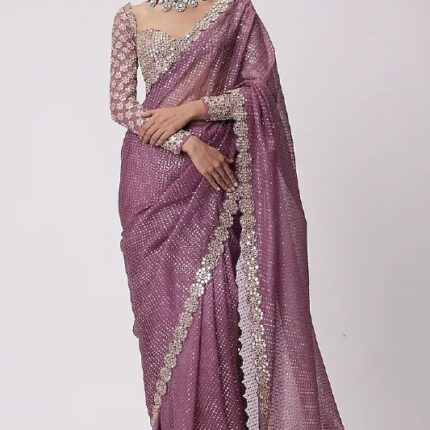 thread work saree