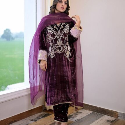 Velvet Suit with Dupatta