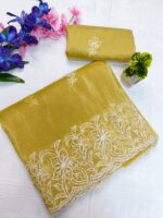 Gold crush saree for women