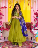 Silk gown with dupatta