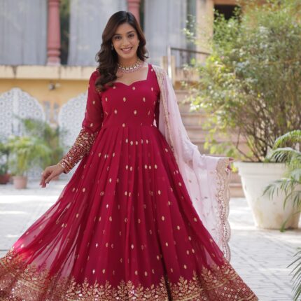 gown with dupatta