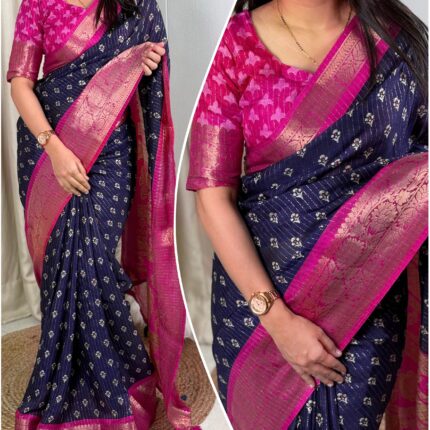 Muslin cotton saree