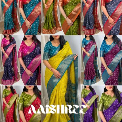 Muslin cotton saree