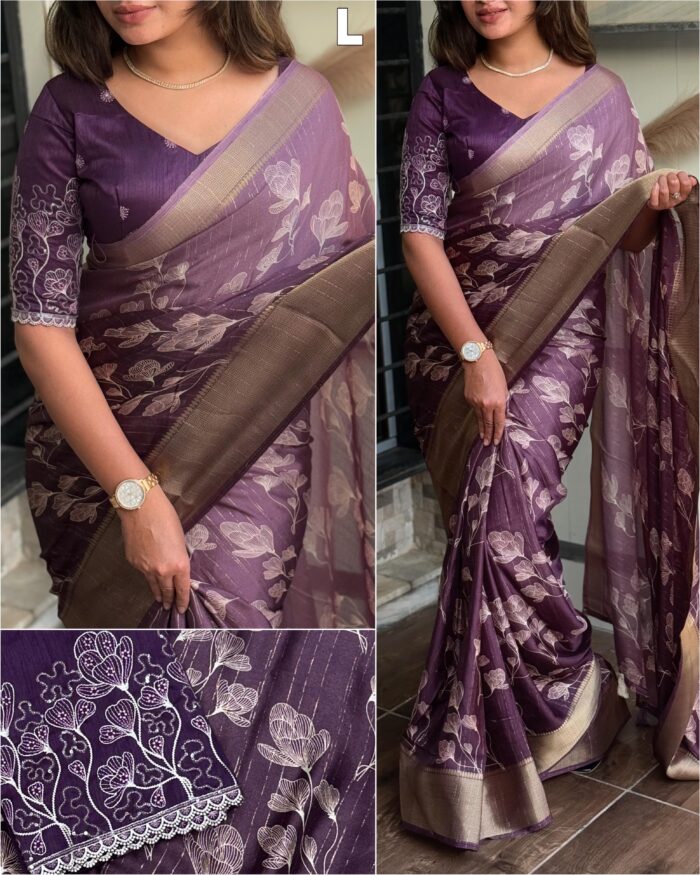 moss saree for women