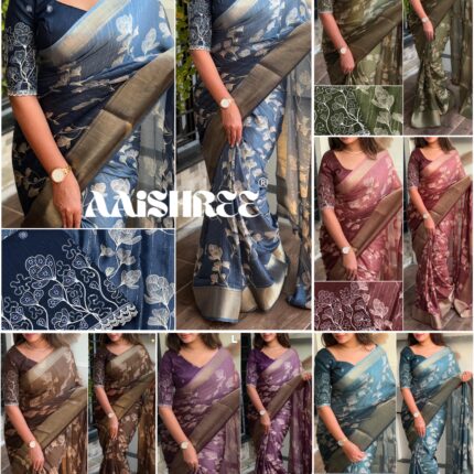 moss saree for women