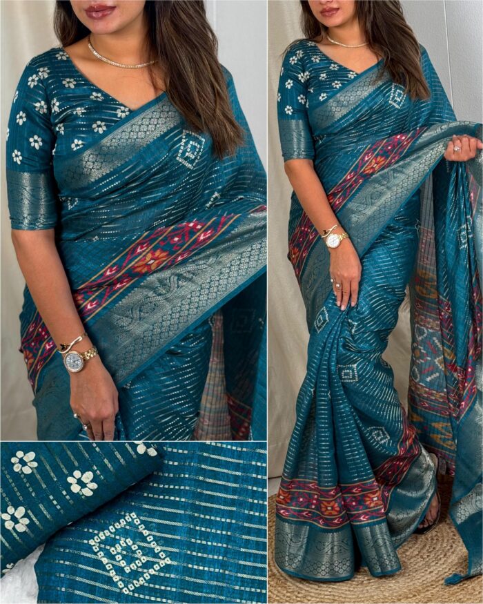 Muslin cotton saree