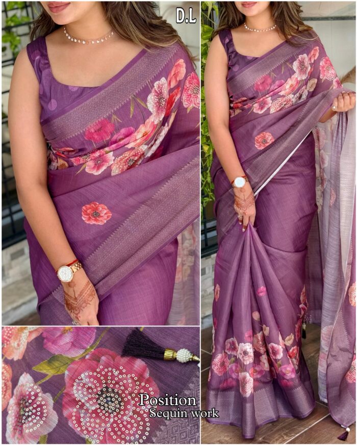 Cotton silk saree for women