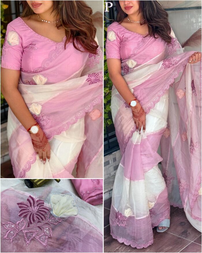 organza saree for women