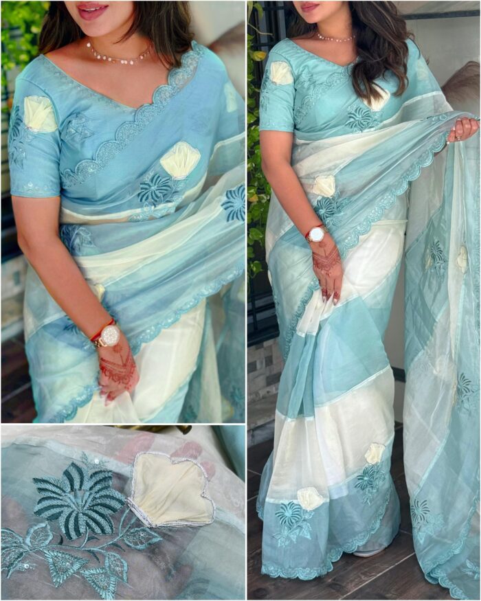 organza saree for women