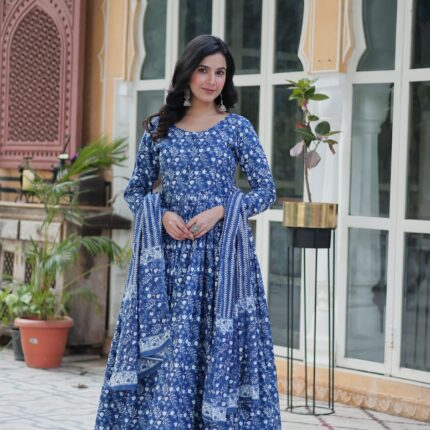 Cotton Kurti Set with Pant & Dupatta