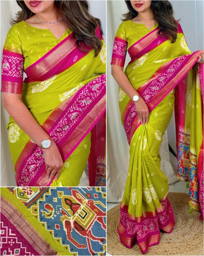 Dull moss saree